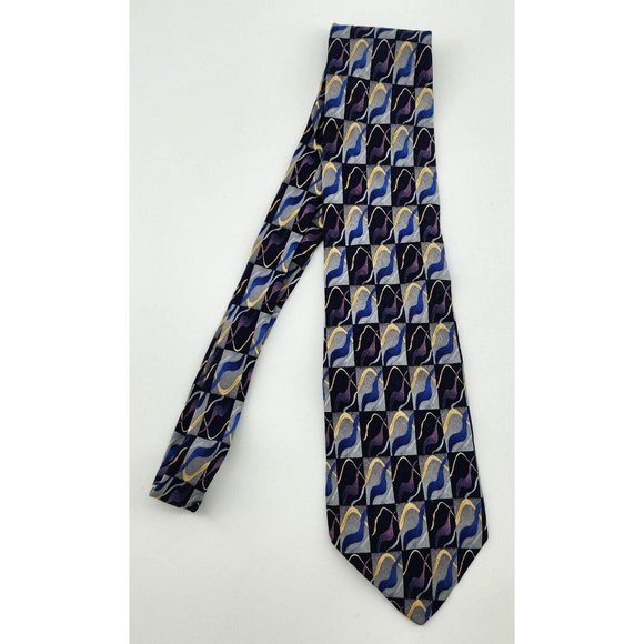 Lot of 2x J. GARCIA Men's Silk Necktie Warthog Glasses Limited Ed. Geometric - Picture 2 of 10